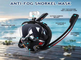 Adult Full Face Snorkel Mask Dual Tube 180&deg Panoramic Anti-Fog, Unisex Snorkelling Gear for Outdoor V1232-FQJ-005