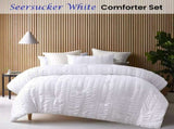 Accessorize Seersucker White 3 Piece Polyester Comforter Set King V442-HIN-COMFORTER-SEERSUCKER-WHITE-KI