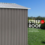 Garden Shed Spire Roof 4ft x 6ft Outdoor Storage Shelter - Grey GSS-BSW-46N-GY