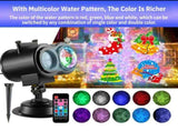 LED Holiday Projector - Dual Lens Colorful Water Wave and Pattern V888-ELOSUNG55867