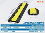5 PCs Rubber Cable Protector, 2 Channel, 12000 lbs/axle Capacity Heavy Duty Hose Wire Cover V952-SKCDL52WH1111U72JV0