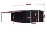 Wallaroo 6x8ft Zinc Steel Garden Shed with Open Storage - Black GSS-BSW-68O-BK