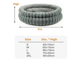 White Plush Round Pet Bed with Gap Entry & Removable Cushion S Size - Thickened Warm Anti Slip Cats V888-ELOSUNG52284