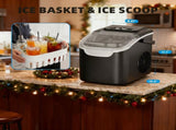 Desktop Ice Maker, Produces Ice in 6 Minutes with a Capacity of 26 Pounds, Energy-Saving 30% and V1102-TSZBJ003
