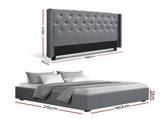 Artiss King Bed Frame Storage Tufted Headboard Gas Lift Base Grey BFRAME-E-TOKI-LUCA-K-GY-AB