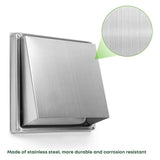 4 Inch Dryer Vent Cover Outdoor Walls, Stainless Steel External Extractor Wall Vent Cushioned V1192-AZ-W-28549