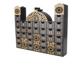 Ramadan Wooden Countdown Calendar with LED Light Countdown to Eid Drawer Advent Calendar for V1294-YM0901-3115240014112