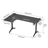 Black L-Shaped Gaming Desk w/ Storage Box V767-JJ-ZT878-L