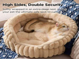 Cat Bed Plush Cat Bed Round Cat Bed Cat Furniture Cat Comfort Pet Supplies - Beige / 26in V1107-135-46437-BEG-26IN