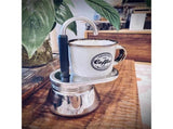 Single Spout Mocha Pot, Stainless Steel Espresso Maker Coffee Pot Lightweight Cafe Maker Portable V1192-AZ-W-3349