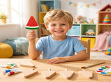 Unfinished Wooden Frozen Pop Toy Set for Pretend Play, Natural Beech Wood Ice Cream Shapes for DIY V1366-AZ2-W-16104