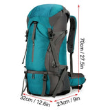 Cover 70L Hiking Backpack Water-resistant Climbing Camping Backpack Travel Daypack With Rain Cover V1369-AZ3-W-15832