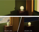 Colorful Blue Spot Hand Blown Glass Mushroom Table Lamp - Compact Nordic Bedside Desk Light with V888-ELOSUNG55399