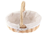 Rattan Storage Basket Hand Made Oval Picnic Storage Basket for Indoor Outdoor 28x26x20cm Daisy V1294-YM0901-210319AH04-1