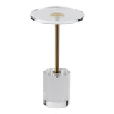 Clear Acrylic End Table, Acrylic Side Table with a Solid Base, 11.9 x 11.9 Round Tabletop, 21.4 V952-YKLBZYXTMSDGZLXAPV0