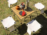 Portable Folding Camping Stool for Fishing Hiking Camping Seat with Carry Bag -Beige / L V1308-DSZKI-899-2
