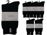 6 Pairs PREMIUM BAMBOO SOCKS Mens Heavy Duty Thick Work Socks BULK Cushion - Black V563-6BBSOX-BLK-SIZE7-11