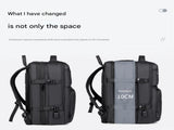 Black Expandable Business Travel Backpack with USB Charging Port - Water-Resistant Laptop Bag for V888-ELOSUNG32801