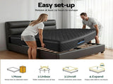 Giselle Bedding Double Mattress 34cm Euro Top with 5-Zone Pocket Spring Support Black MATTRESS-E-MUSE-34-D