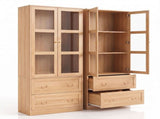 Artiss Buffet Sideboard Cabinets X2 180cm Hutch Storage Kitchen Drawer Door Wood FUR-C-GLASS-SID180-WD-ABCX2