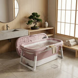 CARLA HOME Foldable Bathtub Adult - Collapsible Soaking Tub - Pink - Folding Bathub V178-36496