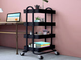 Levede 4 Tiers Kitchen Trolley Cart Black HO0576-4-BK