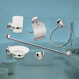 Bathroom Accessories Set 6 Piece Pack Chrome Wall Mounted Easy Fittings V63-840911