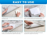 12 pcs Square Big Rug Pad Grippers, Non Slip Washable Rug Tape Grip Carpet Corner for Hardwood V1192-AZ-W-15778