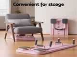 Everfit Pilates Board Foldable Reformer Multi Functional Exercise Trainer Pink ABD-BOARD-4IN1-PK