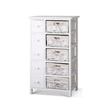 Artiss 5 Chest of Drawers with 5 Baskets - MAY ST-CAB-5D-5B-WH