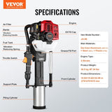 VEVOR 52cc Gas-Powered T Post Driver 2-Stroke Fence Piling Pounder w/ 3 Head V952-SCSQYDZJJH95OBHIQV0