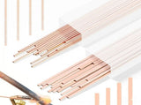 40Pcs 15% Silver Brazing Rods, Silver Solder Phos Copper Brazing Alloys Flat and Round Welding Rods V1107-147-45402