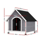 i.Pet Dog Kennel Wooden Large Outdoor House Indoor Puppy Pet Cabin Weatherproof PET-GT-DH3M-GW