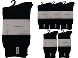 6 Pairs PREMIUM BAMBOO SOCKS Mens Heavy Duty Thick Work Socks BULK Cushion - Black V563-6BBSOX-BLK-SIZE11-14