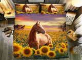 Horse Sunflowers Verona Elegance Quilt / Doona / Duvet Cover set V745-AQ043205E3
