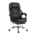 Artiss Executive Office Chair Leather Footrest Black OCHAIR-G-1051-FT-BK