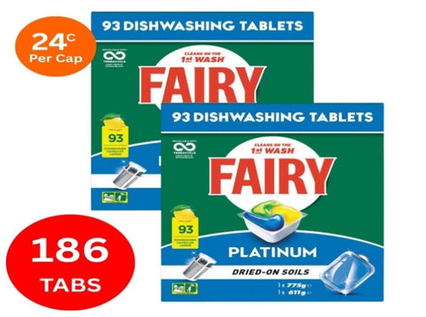 Fairy Platinum x 186 Lemon Dishwasher Tablets FAIRY-21183554X2_NZ