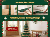 Jingle Jollys Paper Christmas Tree 111CM w/ Star Topper LEDs Xmas Decorations Kit Home Office Green PAPER-XM-TR-100-GN