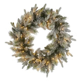 Christabelle 76cm Christmas Wreath Snowy Stamford Spruce with LED Lights Front Door Decoration 112_NATSS76