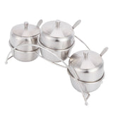 304 Stainless Steel Condiment Pot Spice Container Salt Sugar Box Storage Spice Rack Set V1294-YM0718-3118210017011