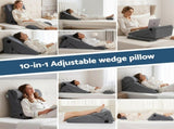 Giselle Bedding Adjustable Wedge Pillow Grey PILLOW-WEDGE-AD-GY