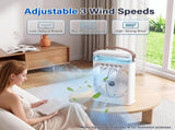 Portable Misting Camping Fan with Water Tank and LED Light, Rechargeable Battery Powered Fan for V1189-LC-AMZ-00096