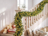 Jingle Jollys 2.7M Christmas Garland 8 Mode LED Lights Timing 200Tips Xmas Decor XM-TR-GAR-9FT-MF-LED