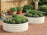 Green Fingers Round Raised Garden Bed 2 Pack Galvanised Planter Box Rust Resistant 60x60x30cm White GB-ROU-6030-WHX2