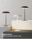 Brown Minimalist Rechargeable LED Touch Table Lamp - 3-Color Stepless Dimming Metal Desk Light V888-ELOSUNG27037