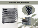 Wall Mount 6 Pocket Hanging File Sorter Organizer Folder Holder Rack Storage V63-822681