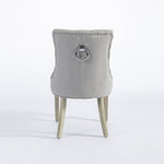 Coaster 2X Dining Chair Light Grey Linen White Wash Legs V43-DC-COSTR