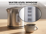 Morphy Richards Equip Stainless Steel Kettle and Toaster Set, 1L Jug Kettle & 4 Slice Long Slot MREQ-1LKT-4STS