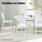 Gardeon 4PC Outdoor Dining Chairs Stackable PP Patio Chair Garden Furniture White ODF-CHAIR-PPTX14-WH-4X