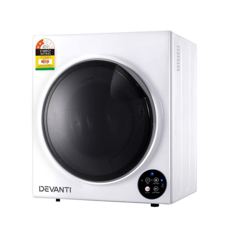 Devanti Tumble Dryer 5kg Fully Auto Black TD-B-5KG-WH